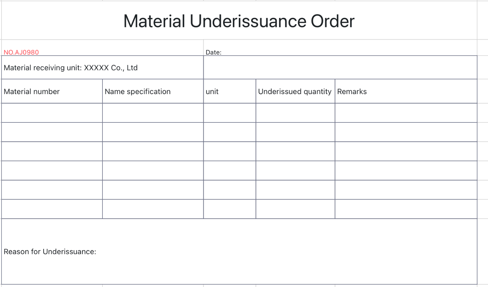 The item is under-billed 1
